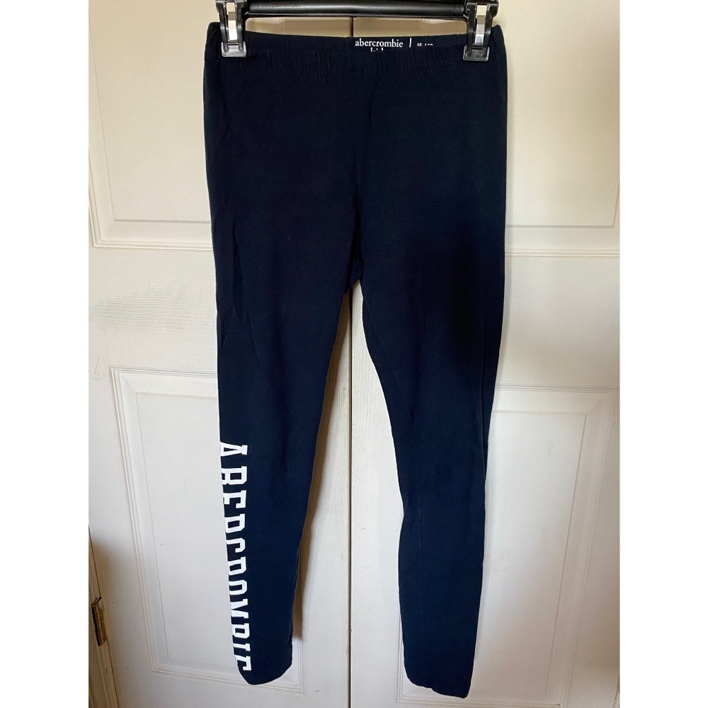 EUC Abercrombie Kids Girls Navy Blue Leggings Stretch Pants Size 15/16